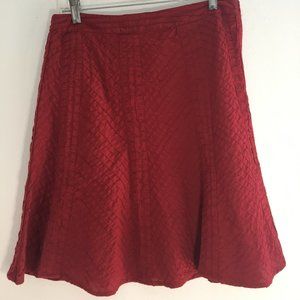 Gap berry red skirt, size 4, great pin-tuck detailing